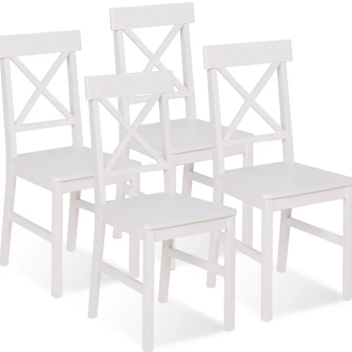 Chaises en bois blanc lot de 4