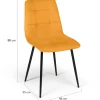 Chaises en velours mix color (bleu, jaune et rose) : lot de 4