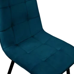 Chaises en velours mix color (bleu, jaune et rose) : lot de 4