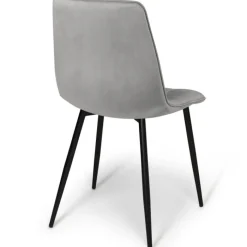 Chaises en velours mix color (bordeaux, gris et jaune) : lot de 4
