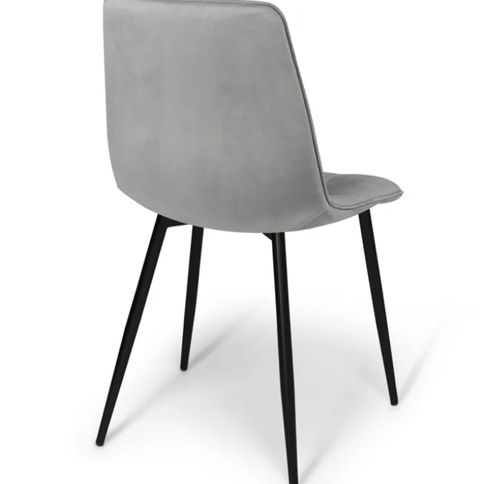 Chaises en velours mix color (bordeaux, gris et jaune) : lot de 4