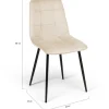 Chaises en velours multicolore terracotta, gris foncé et beige