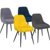 Chaises en velours multicolor avec demi-accoudoirs