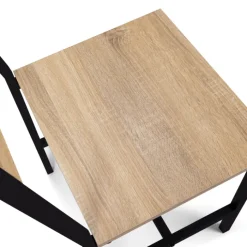 Chaises industrielles bois et métal : lot de 4