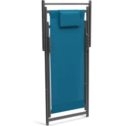 Chaises longues bleu canard pliables