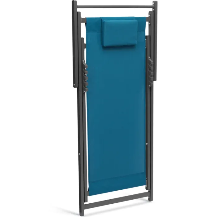 Chaises longues bleu canard pliables