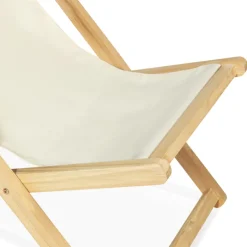 Chaises longues pliables 4 positions écrue