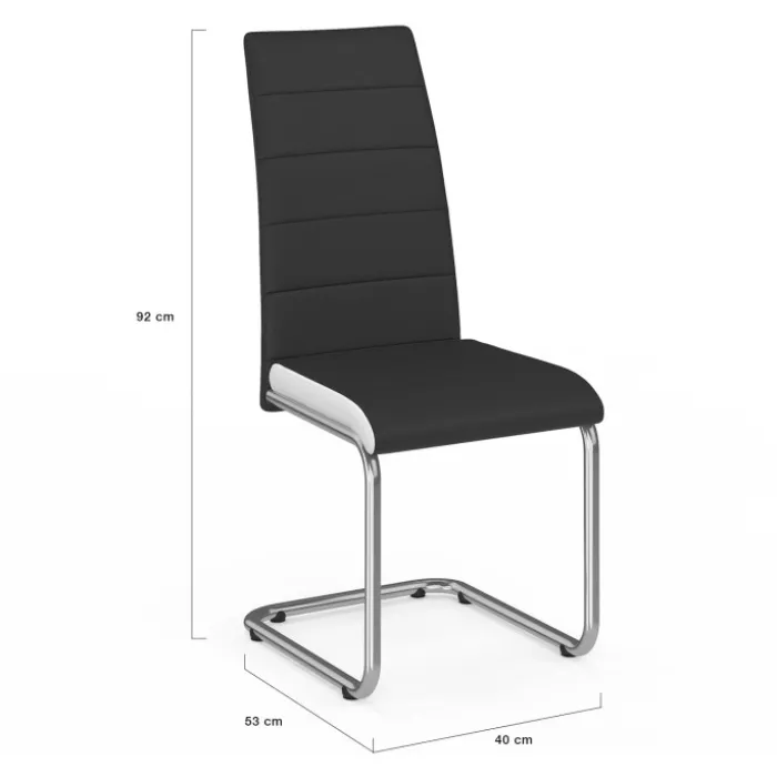 Chaises noires et blanches design pour salle à manger MIA