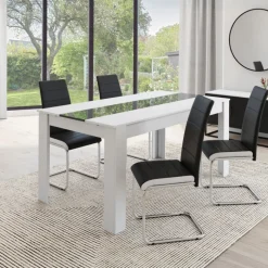 Chaises noires et blanches design pour salle à manger MIA