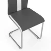 Chaises pieds métal chromé blanches et grises