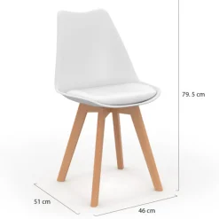 Chaises scandinaves 4 couleurs : gris foncé, gris clair, blanc et bleu