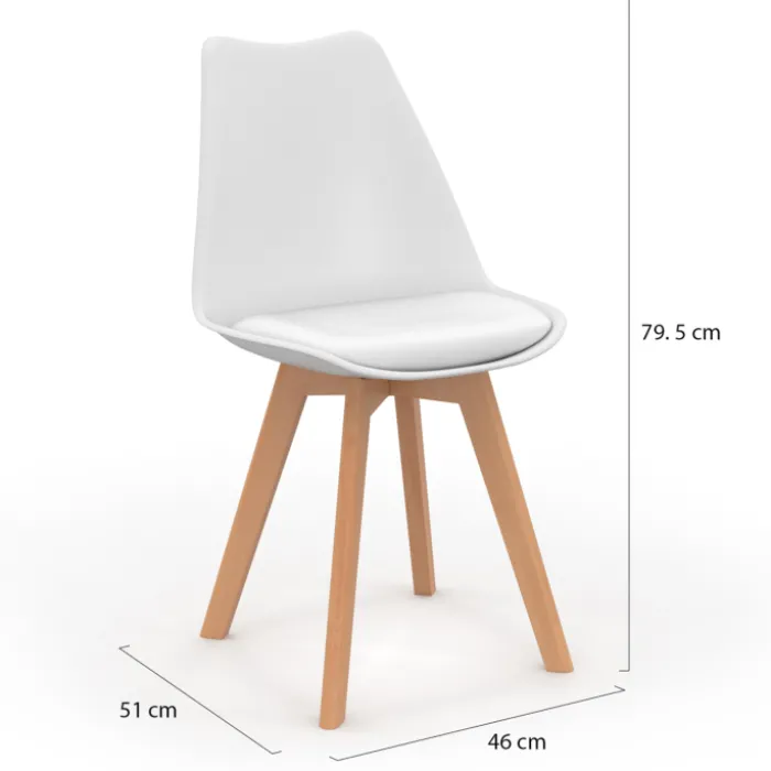 Chaises scandinaves 4 couleurs : gris foncé, gris clair, blanc et bleu