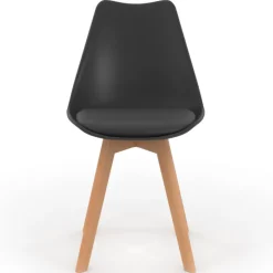 Chaises scandinaves 4 couleurs : blanc x2, gris clair x2, gris foncé x2 et noir x2