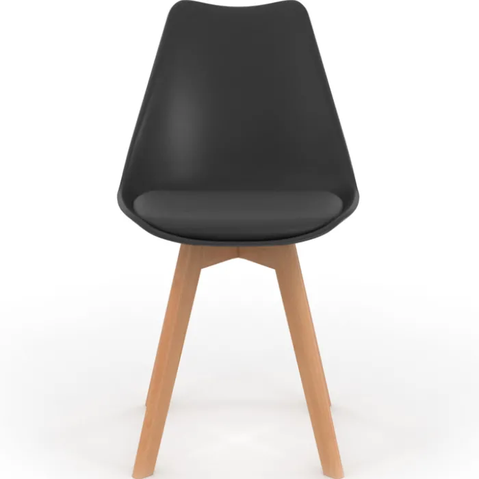 Chaises scandinaves 4 couleurs : blanc x2, gris clair x2, gris foncé x2 et noir x2