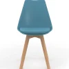 Chaises scandinaves 4 couleurs : pastel rose x2, blanc x2, gris clair x2 et bleu x2
