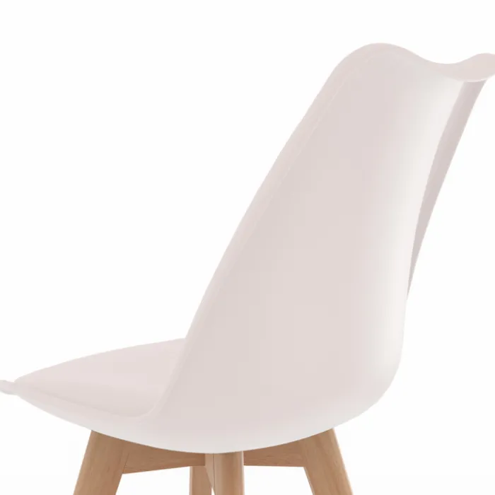 Chaises scandinaves 4 couleurs : pastel rose x2, blanc x2, gris clair x2 et bleu x2