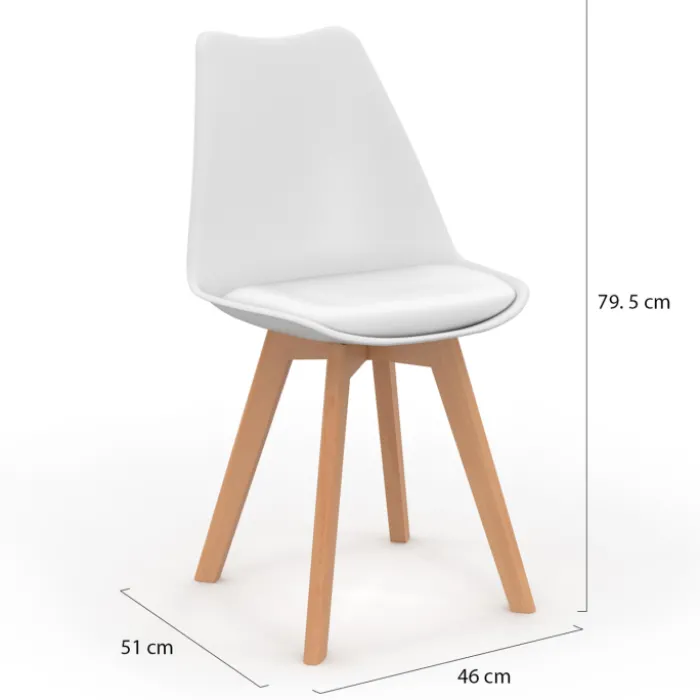 Chaises scandinaves 4 couleurs : pastel rose, blanc, gris clair et bleu