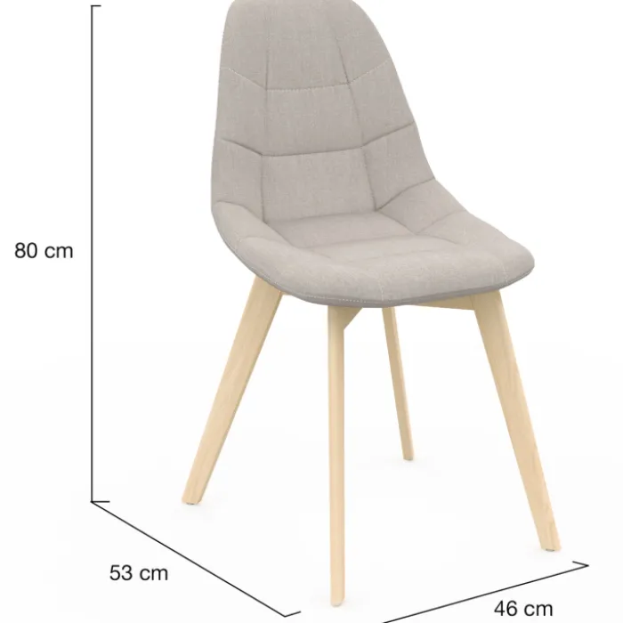 Chaises scandinaves beiges pieds en bois