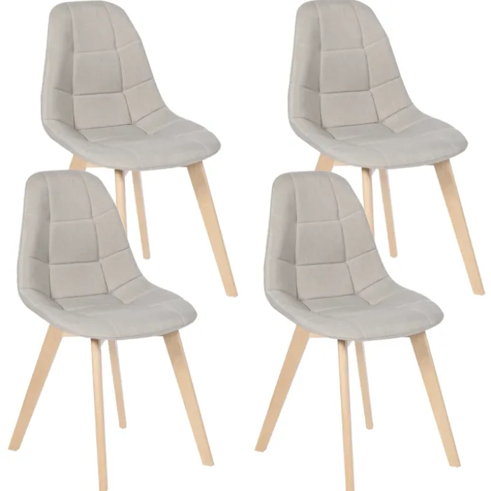Chaises scandinaves beiges pieds en bois