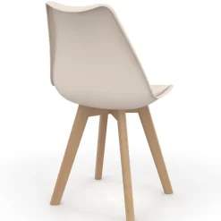 Chaises scandinaves beige, blanc et marron velours patchworks mix color