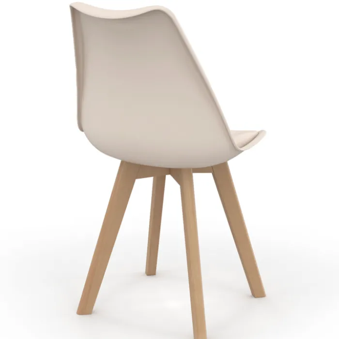 Chaises scandinaves beige, blanc et marron velours patchworks mix color