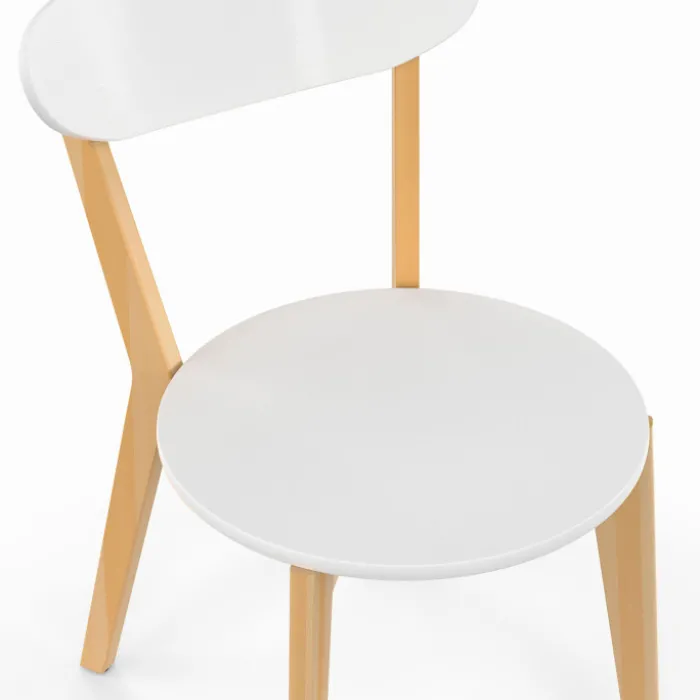 Chaises scandinaves bicolores blanc et bois