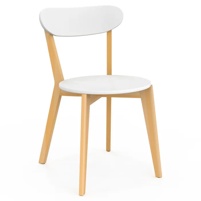Chaises scandinaves bicolores blanc et bois
