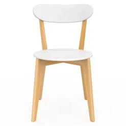 Chaises scandinaves bicolores blanc et bois