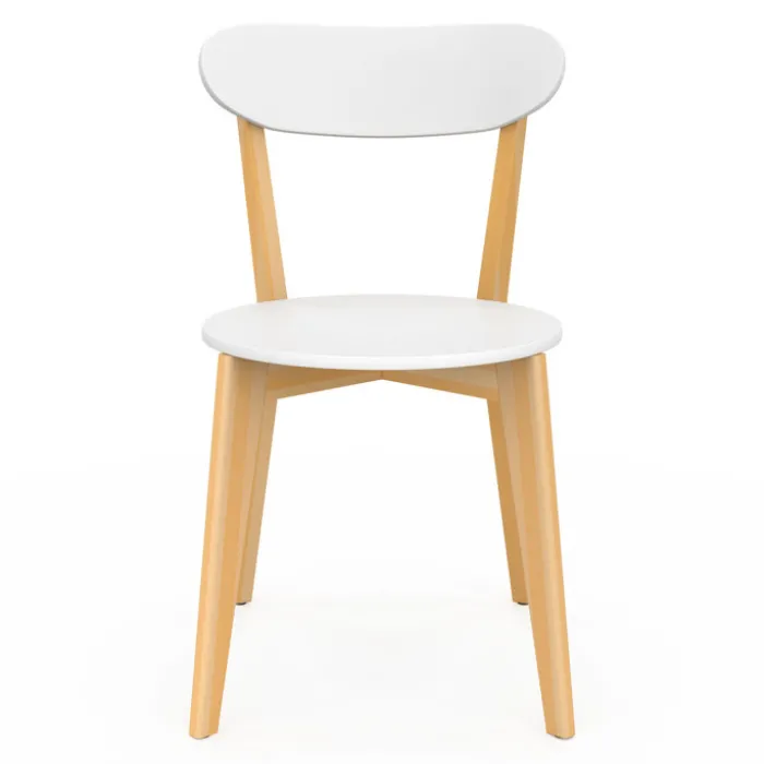 Chaises scandinaves bicolores blanc et bois