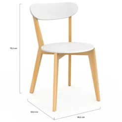 Chaises scandinaves bicolores blanc et bois