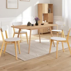 Chaises scandinaves bicolores blanc et bois