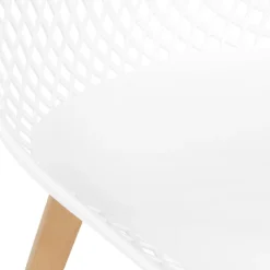 Chaises scandinaves blanches x6 avec dossier ajouré