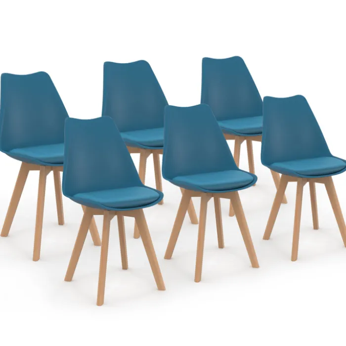 Chaises scandinaves bleu canard