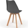 Chaises scandinaves grises avec coussin