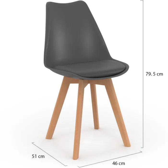 Chaises scandinaves grises avec coussin