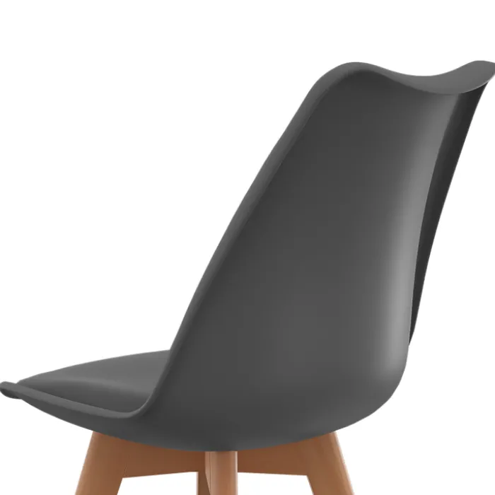 Chaises scandinaves grises avec coussin