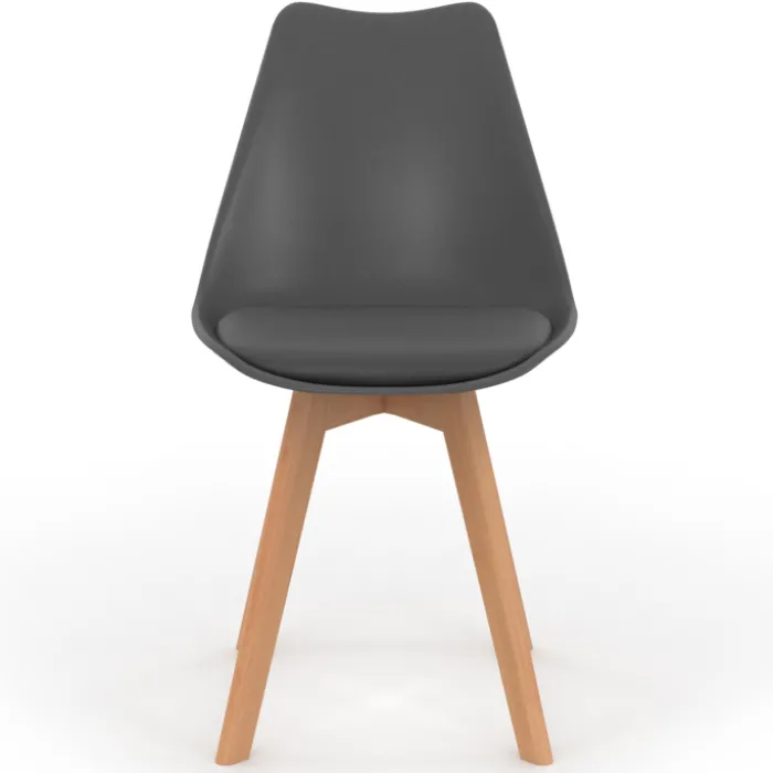 Chaises scandinaves grises avec coussin
