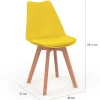 Chaises scandinaves mix color grises, blanches et jaunes