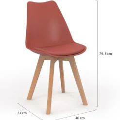 Chaises scandinaves mix color terracotta, gris, beige