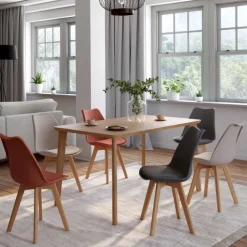 Chaises scandinaves mix color terracotta, gris, beige