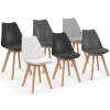 Chaises scandinaves mix color grises, blanches et noires