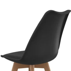 Chaises scandinaves noires avec coussin