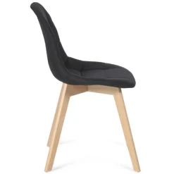 Chaises scandinaves noires pieds en bois
