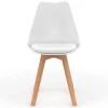 Chaises scandinaves rose pastel, gris, blanc avec coussin