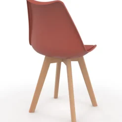 Chaises scandinaves terracotta et beige