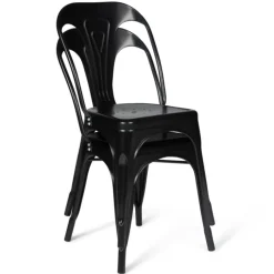 Chaises style industriel noir mat