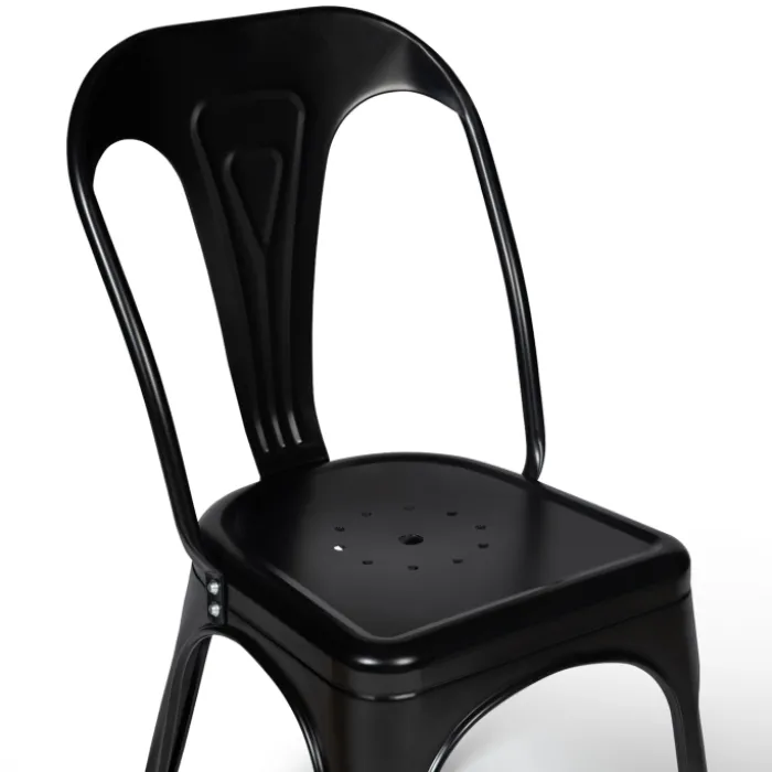 Chaises style industriel noir mat