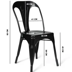 Chaises style industriel noir mat