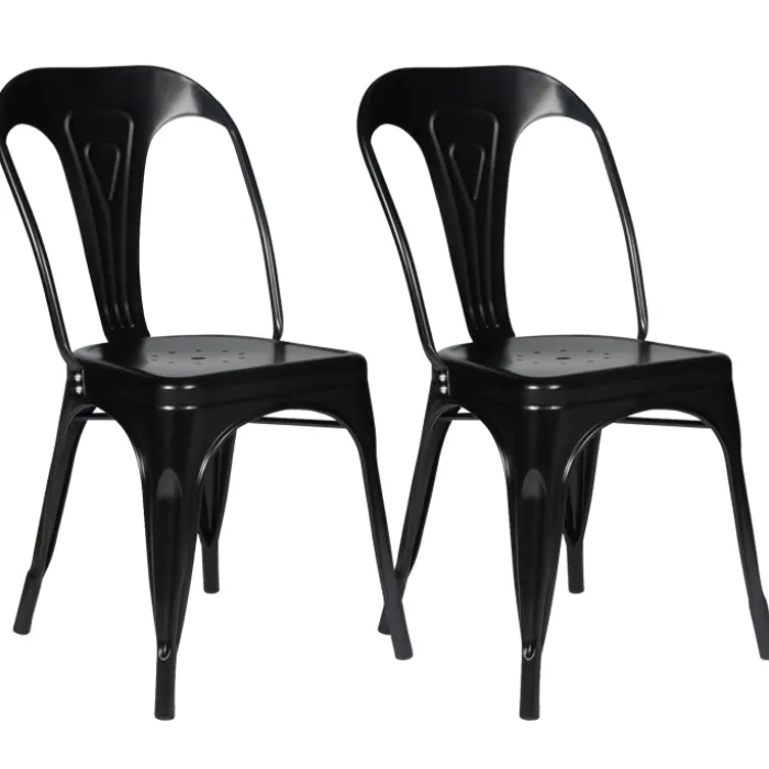 Chaises style industriel noir mat