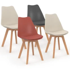 Chaises terracotta, gris, beige style scandinave